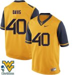 Men's West Virginia Mountaineers NCAA #40 Fontez Davis Gold Authentic Nike Stitched College Football Jersey IR15P85KA